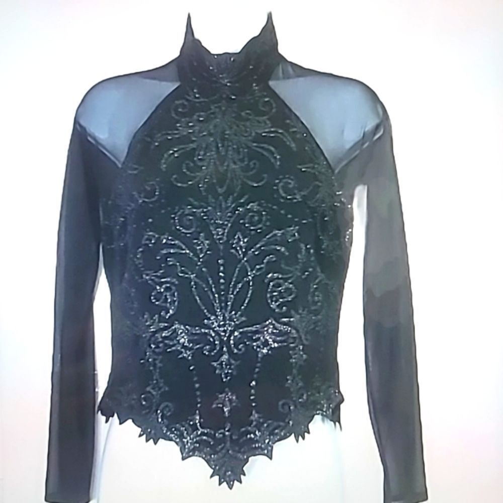 Vintage Tadashi Shoji sheer‎ details size small